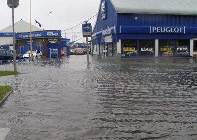 A flood event at West Quay Road by Poole Bridge, 2008