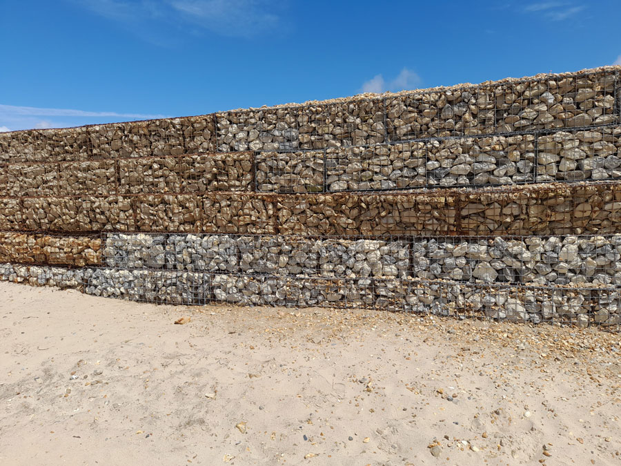 Gabion repairs required at Double Dykes