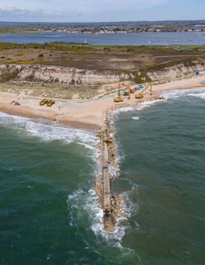 The original concrete long groyne at Hengistbury Head