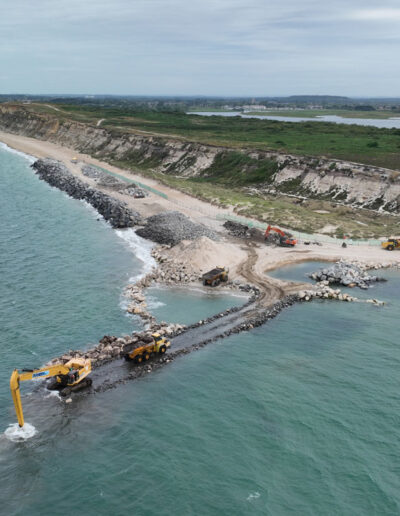 Demolition of the original groyne is now complete